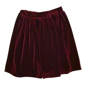 Maroon Velvet Skater Skirt